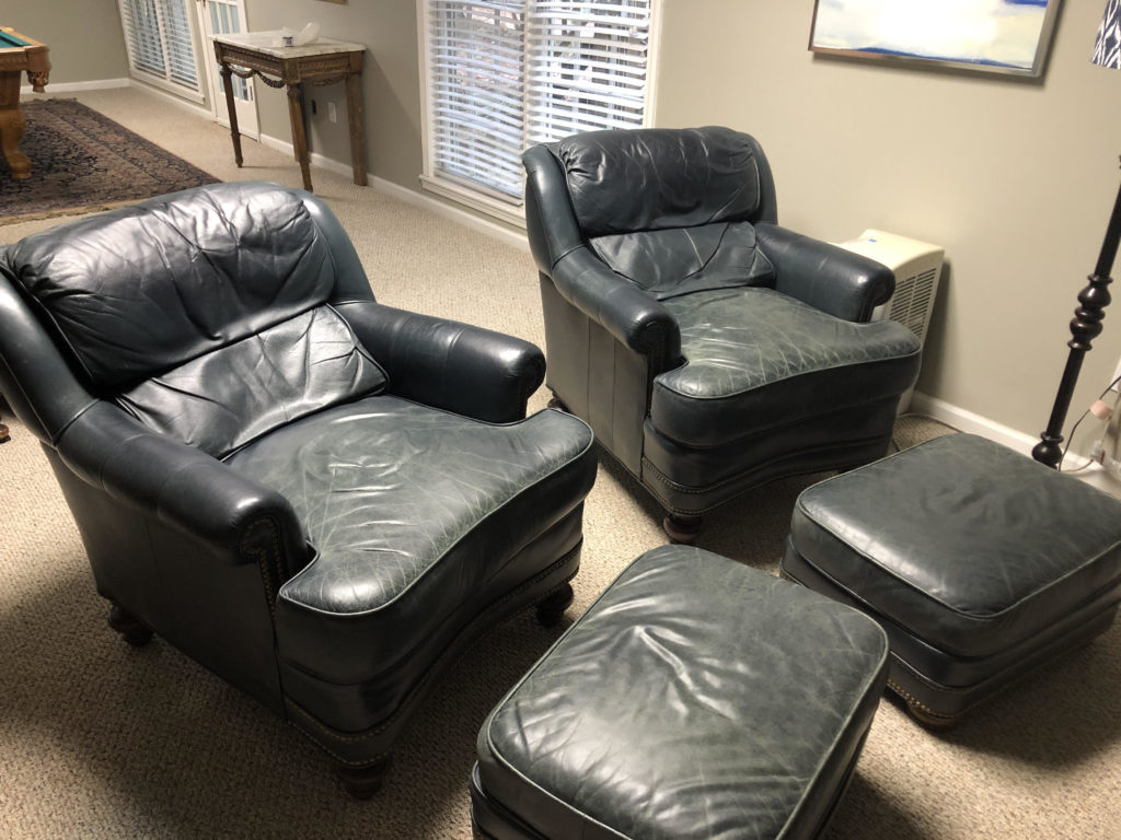 Original leather chair color before restoring