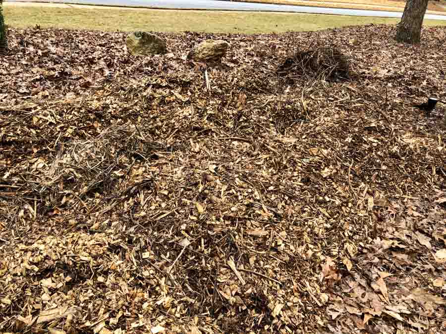 Creating a berm with mulch