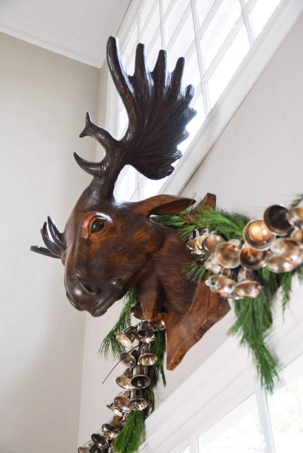 Moose head with silver bells