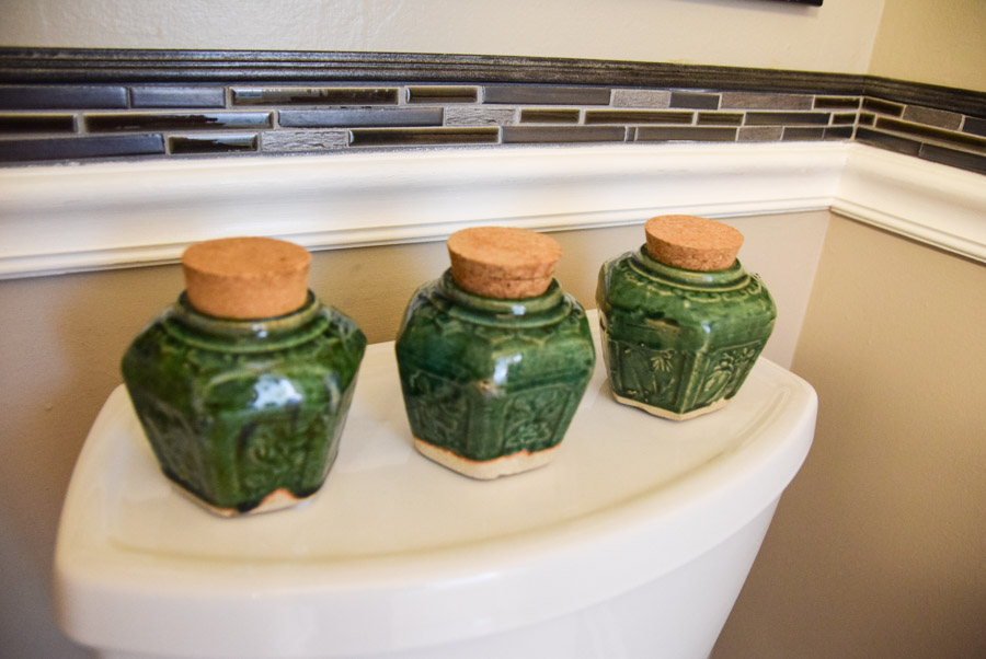 Green jars for decoration